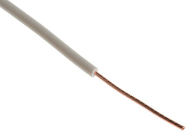 Przewód montażowy 0,5 mm2 Biały RS PRO PVC dł. 100m 1/0,8 mm +85°C