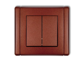FLEXI Wyłącznik podwójny świecznikowy brązowy metalik 9FWP-2 KARLIK
