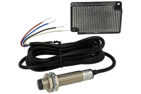 Czujnik; fotoelektryczny; G12-3B1PC; PNP; NO/NC; refleksyjny (z lustrem); 1m; 10÷30V; DC; 200mA; cylindryczny metalowy; fi 12mm;