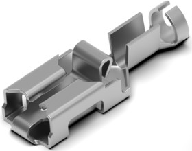 Uninsulated flat plug sleeve, 6.35 x 0.81 mm, 1.03 to 2.62 mm², AWG 17 to 13, phosphor bronze, tin-plated, 928901-4