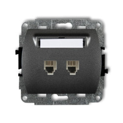 TREND Gniazda telefoniczne podwójne 2xRJ11, 4-stykowy grafitowy 11GT-2