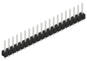 Pin header, 20 pole, pitch 2.54 mm, straight, black, 10053938