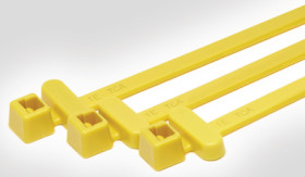 Cable tie, PA, (L x W) 200 x 4.6 mm, bundle-Ø 1.5 to 50 mm, yellow, -40 to 85 °C, 111-01638