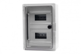 Szafa z tworzywa MP 300x400x170 mm IP65 drzwi przeźroczyste 2 rzędy 24 moduły