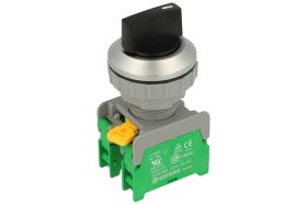 Przełącznik; obrotowy; SS30-2-O-BK; ON-OFF-ON; 3 pozycje; bistabilny; na panel; śrubowe; 2 tory; czarny; 3A; 230V AC; szary; pla