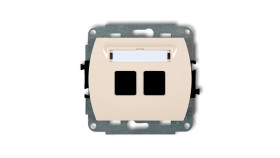 Trend Mechanizm Gniazda Komputerowego Podwójnego Bez Modułu Beżowy 1Gm-2P...