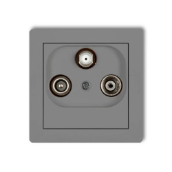 DECO Gniazdo antenowe RTV-SAT końcowe multimedialnego (Internet) szary mat 27DGM