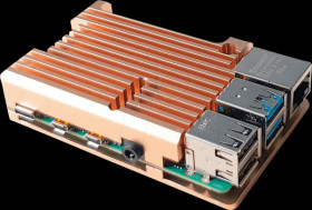 Case for Raspberry Pi 4, aluminium, champagne/gold