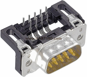 Listwa Pin męska do zabudowy z klipsem zatrzaskowym D-SUB 09 65 262 6812 Harting, 1 szt.
