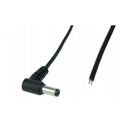 Wtyk DC 5,5/2,1 kątowy z przewodem 0,25m / POSDC-T-P21L-0.25