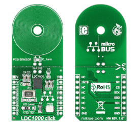 Zestaw rozwojowy czujników, Płytka Click mikroBus, LDC1000 click, Czujnik indukcyjny