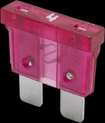 Automotive flat fuse, 4 A, 32 V, pink, (L x W x H) 19.2 x 5.2 x 19.2 mm, F1504