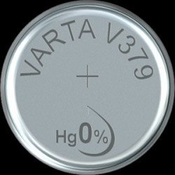 Silver oxide-button cell, SR63, 1.55 V, 15 mAh, 00379 101 401