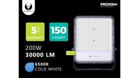 Naświetlacz Led Proxim+ 200W 6500K 30000Lm 230V Ip65 Forever Light 150Lm/W 5...