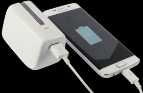 210884 USB charger with power bank function, white