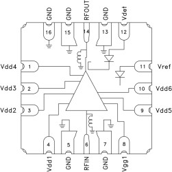 GaAs pHEMT MMIC 2 Watt Power Amplifier with Power Detector, 12 - 16 GHz