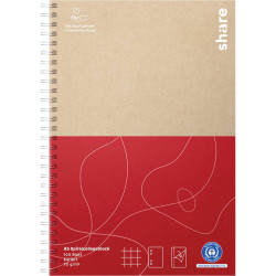 Notepad 4-0016-A5 Share Ecru Red A5 Squared 100 Sheets