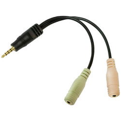 LogiLink CA0021 Adapter Jack 3.5mm Plug to 2x 3.5mm Sockets Black