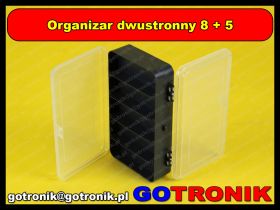 Organizer dwustronny / 8+5 przegródek / 165x95x45 mm / czarny