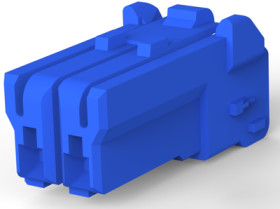 Plug housing, 2 pole, pitch 3.5 mm, straight, blue, 2-1565081-3