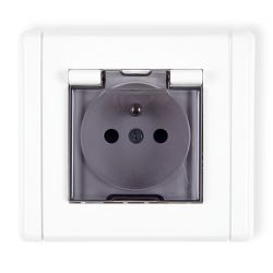 Gniazdo bryzgoszczelne 2P+Z (klapka dymna)