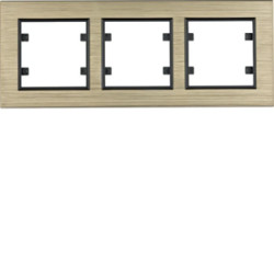 Lumina passion Ramka 3-krotna pozioma aluminium mosiądz WL9234