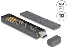 42021 External M.2 NVMe SSD / M.2 SATA SSD enclosure, USB 3.1