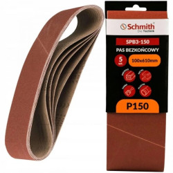 Pas bezkońcowy taśma papier ścierny P150 100x610mm 5szt Schmith