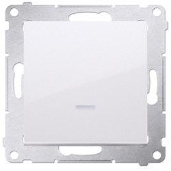 Przycisk odbijający bez piktogramu SIMON 54 biały 10AX z podświetleniem LED Kontakt Simon DP1L.01/11