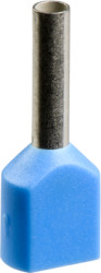 Insulated wire end ferrule, 0.75 mm², 15 mm long, NF C 63-023, blue, AZ5DE007