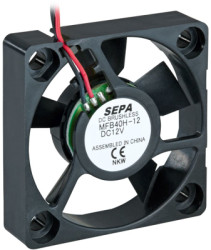 DC axial fan, 12 V, 40 x 40 x 10 mm, 13.3 m³/h, 33 dB, ball bearing, SEPA MFB40H12HA