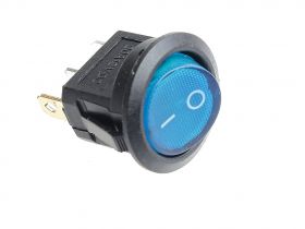 Przełącznik kołyskowy SMRS101 podświetlenie niebieskie 12V d20mm