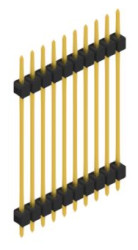 Pin header, 10 pole, pitch 2.54 mm, straight, black, SL531510G