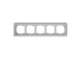 DECO Ramka 5 pięciokrotna uniwersalna z tworzywa srebrny metalik 7DR-5 KARLIK