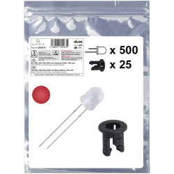 Quadrios 25O212 LED set Red Circular 3mm 700mcd 20mA 2V Wired LEDs 3mm