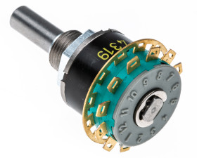 Przełącznik obrotowy, SP12T, 250 mA przy 60 V, 125V ac, 12-położeniowy, NSF GX non short