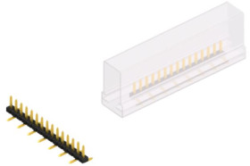 Pin header, 15 pole, pitch 2 mm, angled, black, SLY7SMD03615GSM