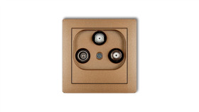 Deco Gniazdo Antenowe Rtv-Sat Końcowe Multimedialne (Internet) Złoty Metalik...