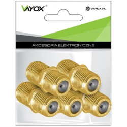 Złącze gniazdo F - gniazdo F (beczka) gold VA0220 Vayox (opak. 5szt)