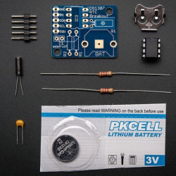 Zegar czasu rzeczywistego - RTC DS1307 + bateria - zestaw do samodzielnego montażu - Adafruit