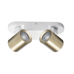 Oprawa ścienno-sufitowa GU10 2xmax 10W LAURIN EL-2I W-G regulowany kąt 310/90st. biało/złoty 38965