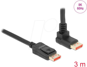 87056 DisplayPort 1.4 cable, 8K @ 60 Hz, 90° angled on top, 3 m
