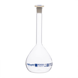 Rapid EGL0448I Volumetric Flask with PE Stopper, Class-B, 1000 ml pack of 2