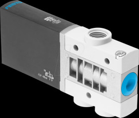525186 Solenoid valve, seat valve, for compressed air, 24 VDC, 400 l/mi