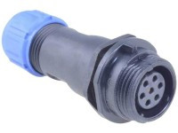 SPP1711-7GZ Gniazdo 7 pin na kabel (6-10mm) okrągły, zakręcany, wodoodporny - gwint zewnętrzny