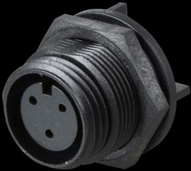 PX0413/03S Connector, rear panel, 3-pin, socket
