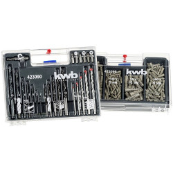kwb 423090 Fastener set 300 pcs Drills Bits dowels in plastic case