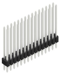 Pin header, 30 pole, pitch 1.27 mm, straight, black, SLVW410530Z