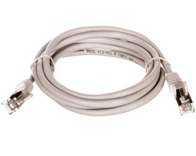 Kabel krosowy patchcord F/UTP kat.5e CCA szary 1,5m 95535
