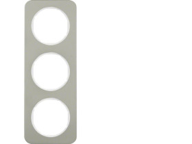 BERKER R.1 Ramka 3 potrójna stal szlachetna/biały 10132114 HAGER